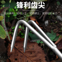 Stainless Steel Hand Rake for Gardening and Clam Digging, 3-7 Tine Soil Loosening Tool