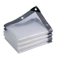 Transparent Waterproof PVC Tarpaulin with Grid for Outdoor Rain and Wind Protection