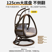 Indoor Outdoor Wicker Rattan Hanging Basket Chair with Stand and Cushion, Single or Double Seater Swing Chair for Patio Balcony