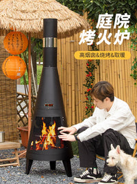 Outdoor Wood Burning Fire Pit Stove for Patio Garden Heating and Bonfires