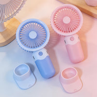 Portable USB Rechargeable Desk Fan with Stand, Handheld Personal Cooling Fan for Summer