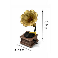 Dollhouse Miniature Retro Phonograph Record Player Vintage Decor Ornament