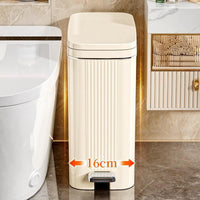 Slim Pedal Trash Can with Lid for Bathroom Kitchen Living Room, 10L