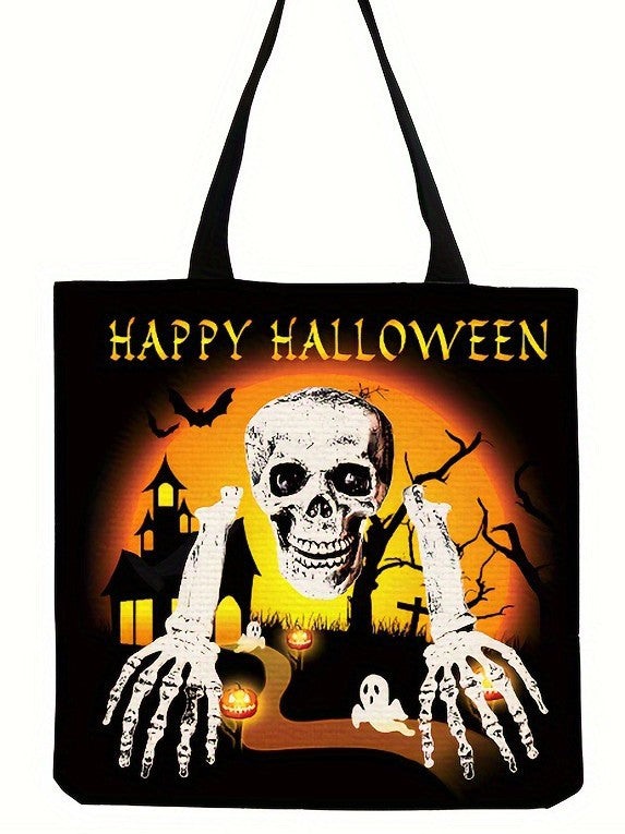 Halloween Cat Pumpkin Ghost Large Capacity Tote Bag for Men and Women