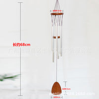 Pet Memorial Wind Chime with Engravable Wooden Top and Aluminum Tubes