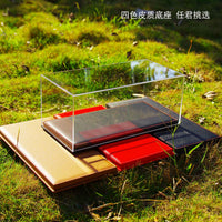 1:18 Scale Diecast Car Model Display Case with Acrylic Dust Cover and Leather Base