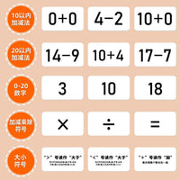 Math Flashcards for Kids, Addition, Subtraction, Multiplication, Division within 20, Early Education Learning Cards