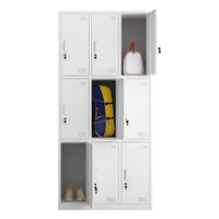 Steel Locker Cabinet with Lock for Office, Dorm, Workshop - Multi-door Storage Wardrobe