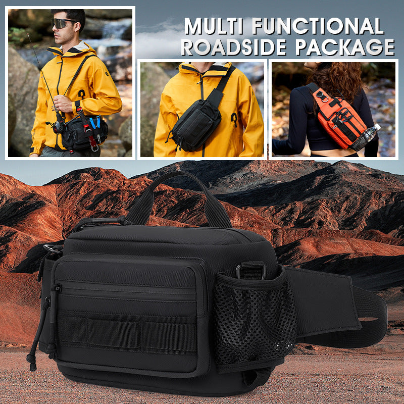 Men's Outdoor Fishing Lure Bag Oxford Cloth Waist Pack Hiking Climbing Travel Lightweight Large Capacity Crossbody Bag