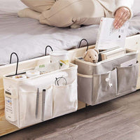 Bedside Storage Organizer for Dorm Room - Fabric Hanging Caddy for Phone, Books, and Essentials