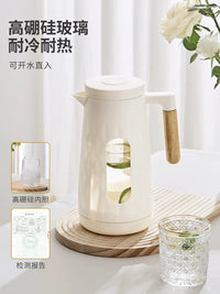 High Borosilicate Glass Pitcher with Lid - Heat-Resistant Large Capacity Water Jug for Hot/Cold Beverages, Juice, and Tea