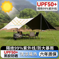 Outdoor Thickened Black Glue Tarp Sunshade for Camping and Hiking, Rainproof UV Protection