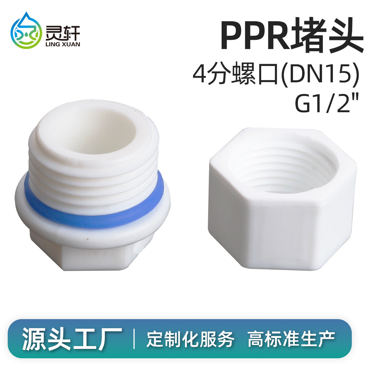 PPR Water Pipe End Cap Plug Fitting for Home Use - External and Internal Thread Options