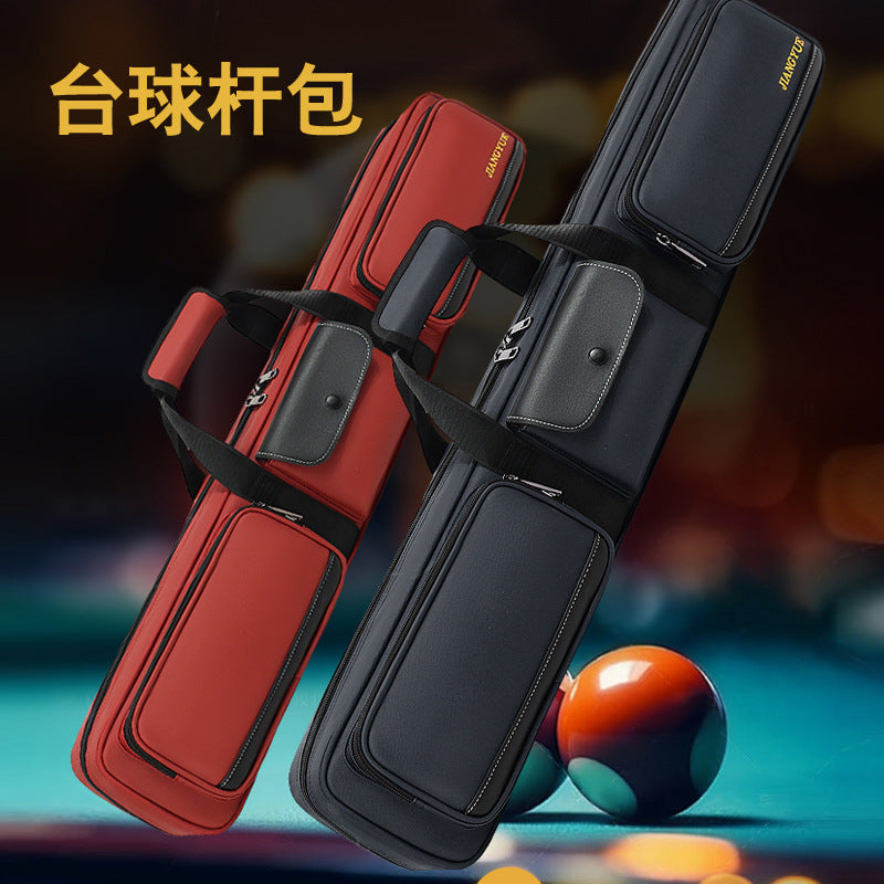 Portable 1/2 Billiard Cue Stick Bag, 7-Hole Storage, Shoulder/Hand Carry