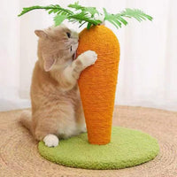 Carrot Cat Scratching Post with Sisal Rope, Vertical Cat Scratcher Toy for Pet Cats