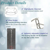 Stainless Steel Plant Pot Tray with Chain and Hook for Elevated Planters