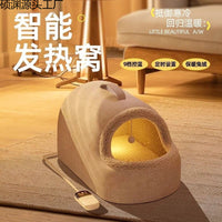 Enclosed Pet Heating Pad House for Cats and Small Dogs, Smart Thermostatic Indoor Cage Warmer, All Seasons