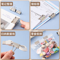 Silver Metal Binder Clips for Office Documents and Tickets, Strong Grip, Assorted Sizes