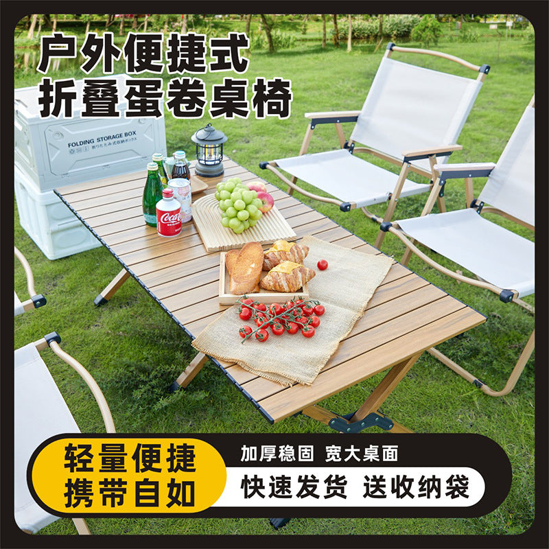 Portable Aluminum Alloy Folding Camping Table with Storage Bag, Lightweight Outdoor Picnic Desk