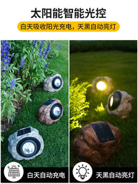 Solar Powered Rock Landscape Spotlights for Outdoor Garden & Yard Decor