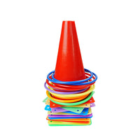 Outdoor Ring Toss Game Set with Cones and Beanbags for Kids