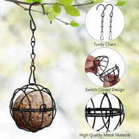 Outdoor Hanging Bird Feeder for Garden & Yard Decoration, Iron Art Bird Cage Feeder