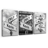 Modern Road Sign Canvas Print Wall Art for Living Room Bedroom Decor