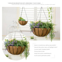 Rustic Woven Hanging Basket for Dried Flowers & Decor - Iron Frame