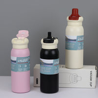 Insulated Dual-Drink Sport Bottle with Carrying Strap - Portable Hot/Cold Water Bottle for Office & Outdoor