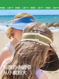 KK Tree Kids' UV Protection Sun Visor Hat for Boys and Girls, Outdoor Empty Top Sun Hat with Wide Brim
