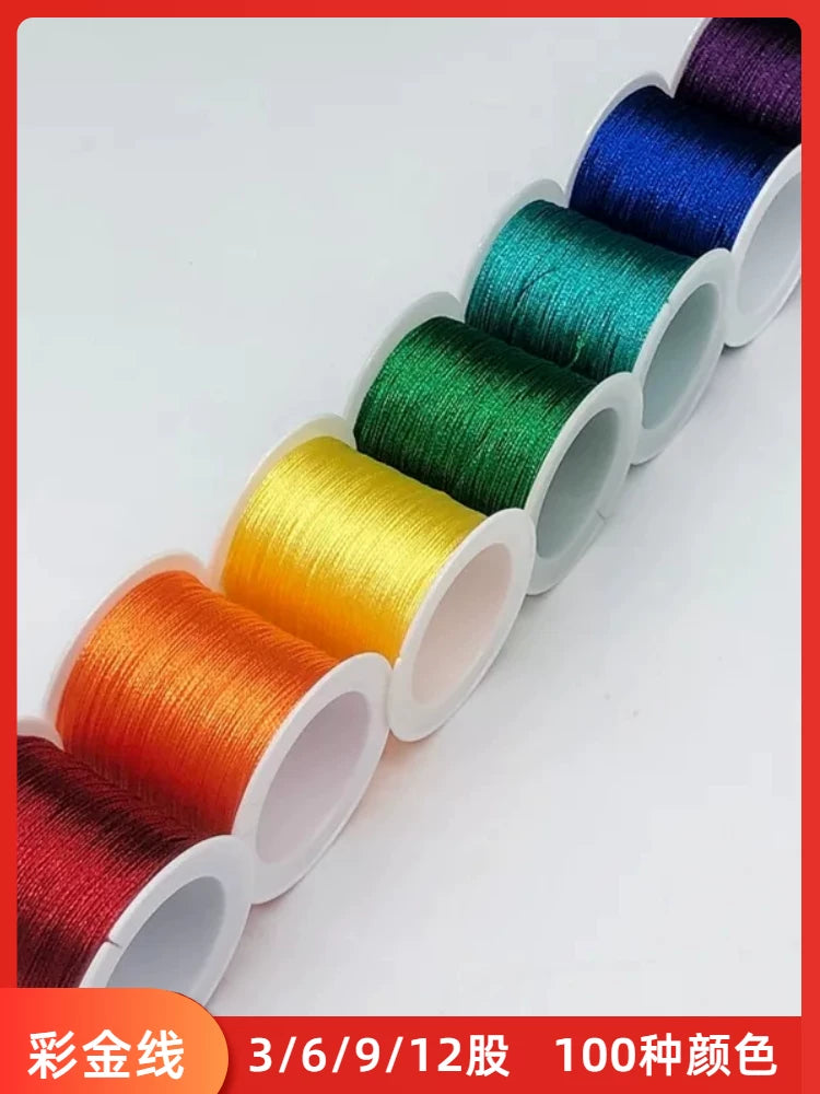 6-Strand Metallic Thread for DIY Jewelry Making and Crafting