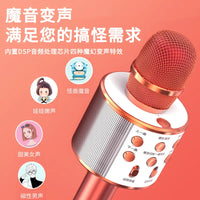 858 Bluetooth Karaoke Microphone with Integrated Speaker for Kids and Adults