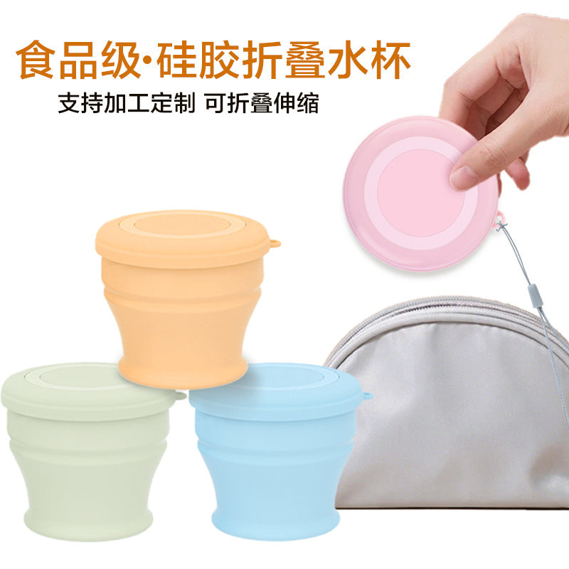 Collapsible Silicone Travel Cup with Lid - Portable & High-Temperature Resistant