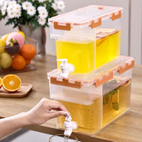 Large Capacity Cold Water Pitcher with Spigot for Refrigerator, Food-Grade Plastic Beverage Dispenser for Iced Drinks and Juice