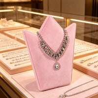 Zhiyu Pink Crown Necklace Jewelry Display Stand Mannequin Bust Holder for Showcase Dresser