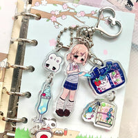Acrylic Keychain Pendant for Bags, Phones, and DIY Crafts - Y2K Style Character Design