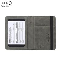 RFID Passport Holder with Vaccine Card Slot, Slim Travel Document Organizer for Tickets and Cards