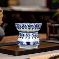 Jingdezhen Celadon Tealeaf Filter Set with Lotus Pattern for Kung Fu Tea Ceremony
