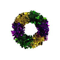 Mardi Gras Wreath Door Hanging Decoration 18-inch for Indoor Outdoor Festival Decor