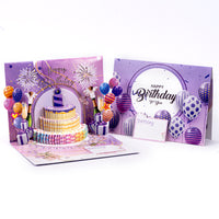 3D Pop-Up Birthday Card with Lights & Music, Blow-Out Candle Effect