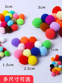 Colorful Small Pom-Poms & High-Elasticity Twist Sticks for Kids' DIY Craft & Collage Materials