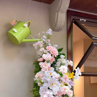 Decorative Iron Art Watering Can for Floral Arrangements and Spring Decor