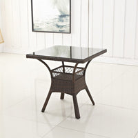 Outdoor Rattan Wicker Patio Furniture Set with Table and Chairs, Weather-Resistant for Garden, Balcony, Hotel, Restaurant