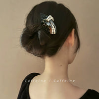 Vintage Chinese Style Acrylic Lily Flower U-shaped Hairpin for Updos