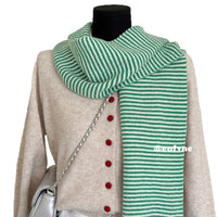 Striped Knitted Scarf for Women, Long Thick Warm Winter Fashion Scarf