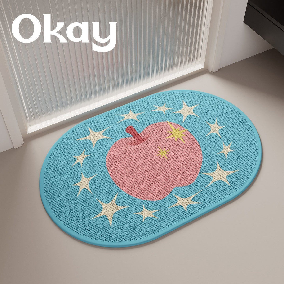 Faux Linen Woven Absorbent Bath Mat Non-Slip Thickened Bathroom Floor Mat