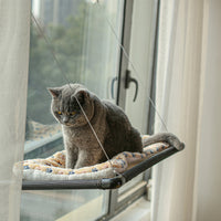 Window Mounted Cat Hammock with Suction Cups - Detachable & Washable Cat Bed for All Seasons