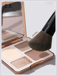 Bamboo Mini Portable Makeup Brush Set with Travel Bag - Powder, Contour, Eyeshadow Brushes