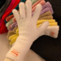 Women's Winter Knitted Fingerless Touchscreen Gloves Warm Thick Cycling Student Gloves