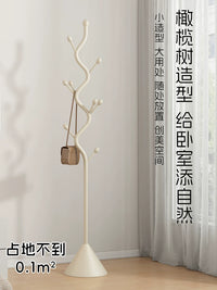Cream Style Floor Coat Rack with Solid Base for Bedroom and Entryway